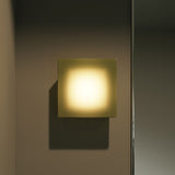 Mist Square Wall Lamp Amber Etched Glass Diffuser By Sonneman1
