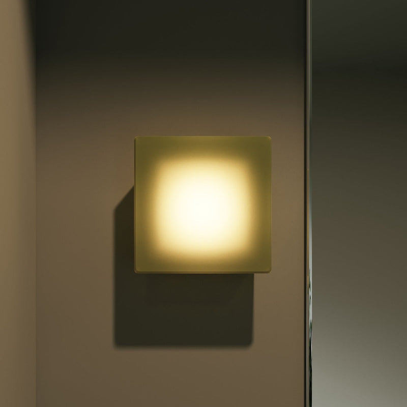 Mist Square Wall Lamp Amber Etched Glass Diffuser By Sonneman1