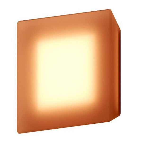 Mist Square Wall Lamp Amber Etched Glass Diffuser By Sonneman