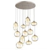 Misto Round Multi-Light Chandelier By Hammerton, Color: Amber, Number Of Lights: 11, Finish: Metallic Beige Silver