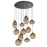 Misto Round Multi-Light Chandelier By Hammerton, Color: Bronze, Number Of Lights: 11, Finish: MAtte Black