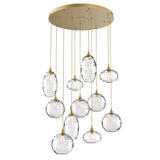 Misto Round Multi-Light Chandelier By Hammerton, Color: Clear, Number Of Lights: 11, Finish: Gilded Brass