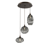 Misto Round Multi-Light Chandelier By Hammerton, Color: Smoke, Number Of Lights: 3, Finish: Flat Bronze 