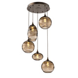 Misto Round Multi-Light Chandelier By Hammerton, Color: Bronze, Number Of Lights: 5, Finish: Flat Bronze