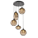 Misto Round Multi-Light Chandelier By Hammerton, Color: Bronze, Number Of Lights: 5, Finish: Matte Black