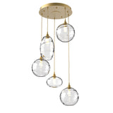 Misto Round Multi-Light Chandelier By Hammerton, Color: Clear, Number Of Lights: 5, Finish: Gilded Brass