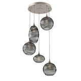 Misto Round Multi-Light Chandelier By Hammerton, Color: Smoke, Number Of Lights: 5, Finish: Metallic Beige Silver