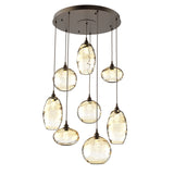 Misto Round Multi-Light Chandelier By Hammerton, Color: Amber, Number Of Lights: 8, Finish: Flat Bronze