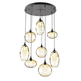 Misto Round Multi-Light Chandelier By Hammerton, Color: Amber, Number Of Lights: 8, Finish: Matte Black