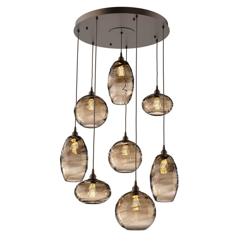 Misto Round Multi-Light Chandelier By Hammerton, Color: Bronze, Number Of Lights: 8, Finish: Flat Bronze