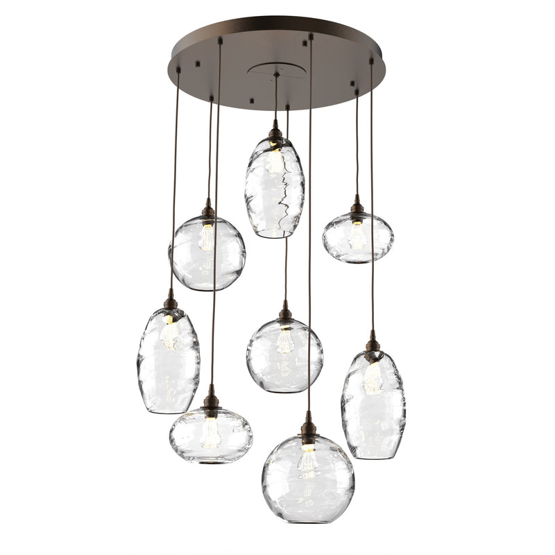 Misto Round Multi-Light Chandelier By Hammerton, Color: Clear, Number Of Lights: 8, Finish: Flat Bronze