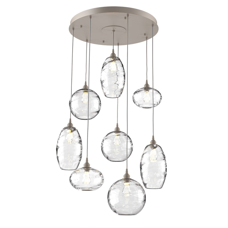 Misto Round Multi-Light Chandelier By Hammerton, Color: Clear, Number Of Lights: 8, Finish: Metallic Beige Silver