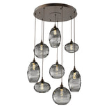 Misto Round Multi-Light Chandelier By Hammerton, Color: Smoke, Number Of Lights: 8, Finish: Flat Bronze
