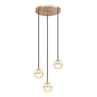 Misty Chandelier 3 Light Aged Gold Brass