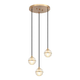 Misty Chandelier 3 Light Aged Gold Brass