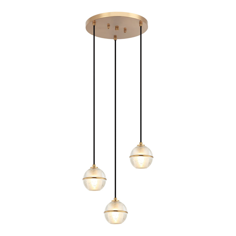 Misty Chandelier 3 Light Aged Gold Brass