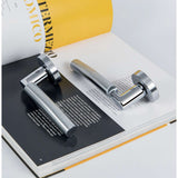 Mixa Door Lever in Polished Chrome / Satin Chrome lifestyle view by Colombo Design