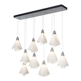 Mobius 10-Light Linear Suspension, shown in Sterling, Standard, by Hubbardton Forge