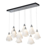 Mobius 10-Light Linear Suspension, shown in Sterling, Standard, by Hubbardton Forge
