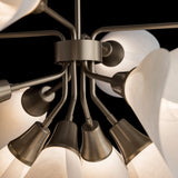 Mobius 12-Light Chandelier detail in Soft Gold, by Hubbardton Forge