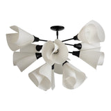 Mobius 12-Light Semi-Flush Mount, shown in Black, by Hubbardton Forge