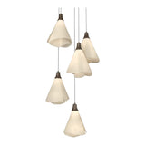 Mobius 5-Light Pendant in Bronze, Long by Hubbardton Forge