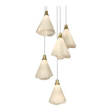 Mobius 5-Light Pendant in Modern Brass, Long by Hubbardton Forge