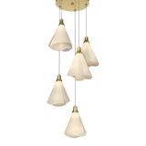 Mobius 5-Light Pendant in Modern Brass, Standard by Hubbardton Forge