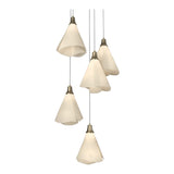 Mobius 5-Light Pendant in Soft Gold, Long by Hubbardton Forge