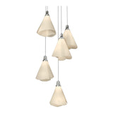 Mobius 5-Light Pendant in Sterling, Long by Hubbardton Forge