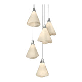 Mobius 5-Light Pendant in Vintage Platinum, Long by Hubbardton Forge
