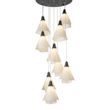 Mobius 9-Light Chandelier, shown in Black, Standard, by Hubbardton Forge