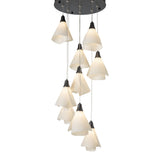 Mobius 9-Light Chandelier, shown in Black, Standard, by Hubbardton Forge