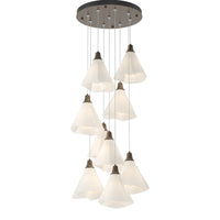Mobius 9-Light Chandelier in Bronze, Standard by Hubbardton Forge