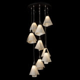 Mobius 9-Light Chandelier detail in Black, Standard, by Hubbardton Forge