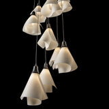 Mobius 9-Light Chandelier detail in Black, Standard, by Hubbardton Forge