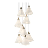 Mobius 9-Light Chandelier in Soft Gold, Long by Hubbardton Forge