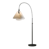 Mobius Arc Floor Lamp, shown in Dark Smoke, Spun Frost, by Hubbardton Forge