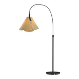 Mobius Arc Floor Lamp in Black, Spun Amber by Hubbardton Forge