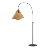 Mobius Arc Floor Lamp in Natural Iron, Cork Shade by Hubbardton Forge