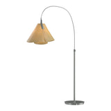 Mobius Arc Floor Lamp in Vintage Platinum, Spun Amber by Hubbardton Forge