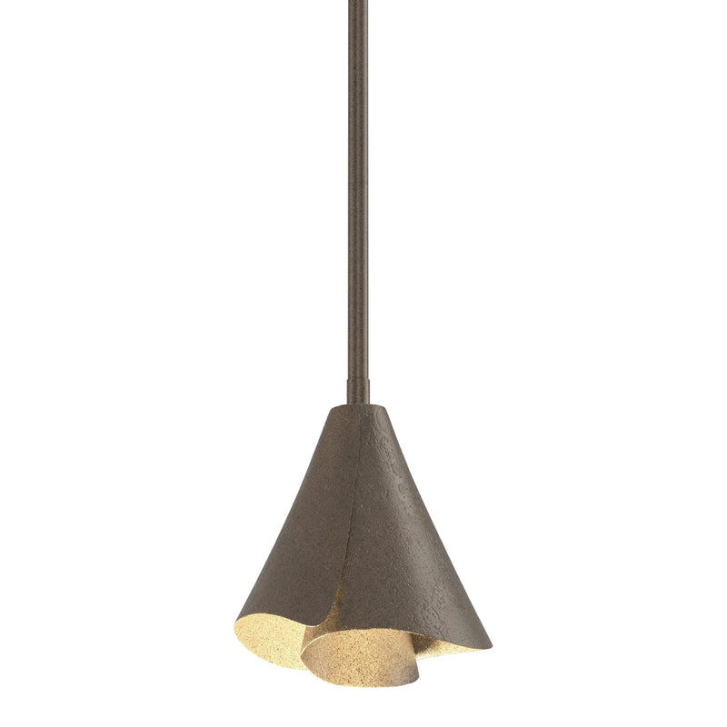 Mobius Steel Shade Mini Pendant in Bronze by Hubbardton Forge