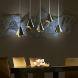 Mobius Steel Shade Mini Pendant lifestyle view by Hubbardton Forge