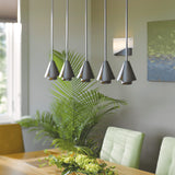 Mobius Steel Shade Mini Pendant lifestyle view by Hubbardton Forge