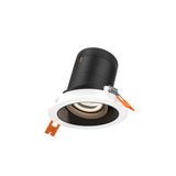 Moda 3” Gimbal Modular Recessed Light by Dals - Black reflector, Round White Trim
