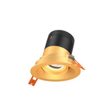 Moda 3” Gimbal Modular Recessed Light by Dals - Gold reflector, Round Gold Trim