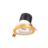 Moda 3” Gimbal Modular Recessed Light by Dals - White reflector, Round Gold Trim
