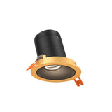 Moda 3” Slope Ceiling Modular Recessed Light by Dals - Black reflector, Round Gold Trim