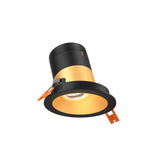 Moda 3” Slope Ceiling Modular Recessed Light by Dals - Gold reflector, Round Black Trim
