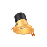 Moda 3” Slope Ceiling Modular Recessed Light by Dals - Gold reflector, Round Gold Trim